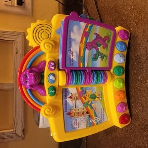 Vintage Barney Mattel Purple and Yellow Interactive Learning Toy